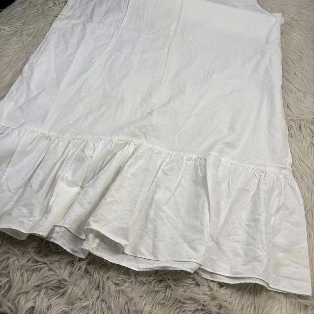 Vintage Vandemere Women's M White Cotton Maxi Night Dress Cottagecore Modest